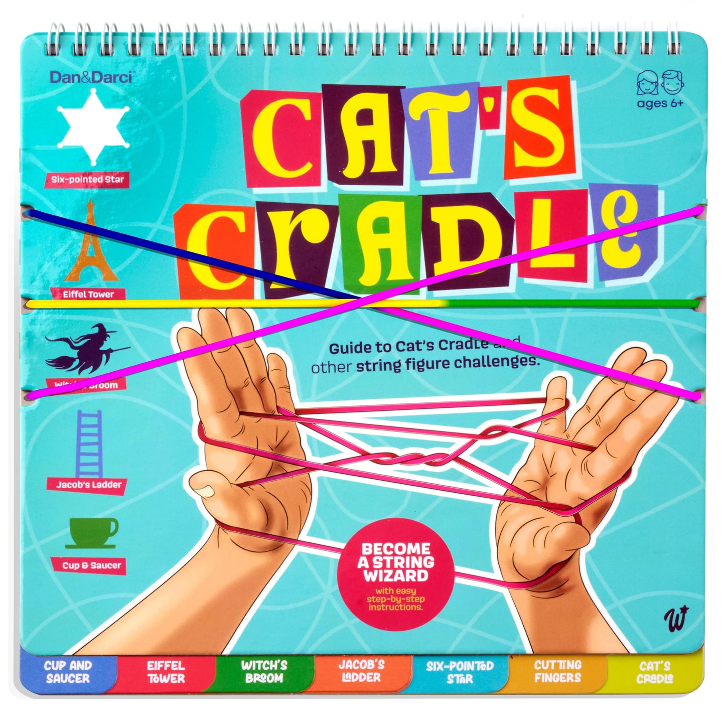 Dan&Darci Cat’s Cradle String Game Book w/ String - Step by Step Illustrated Guide - Gifts for 8 9 10 11 12 Year Old Girl - Gifts for Kids - Stocking Stuffers - Tween, Preteen Girl Gift - Kids Books