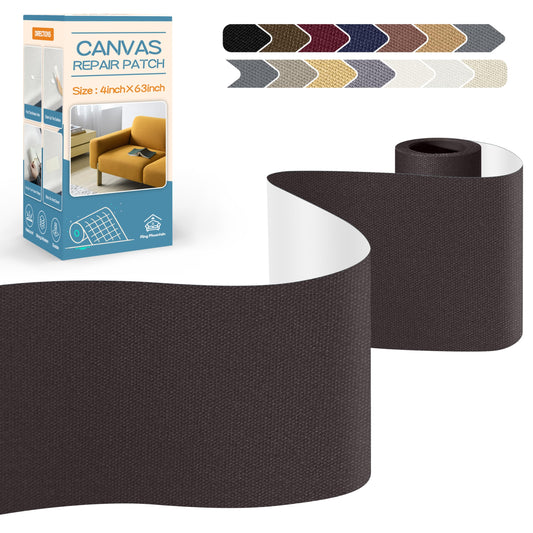 KING MOUNTAIN Canvas Repair Tape,Outdoor Gear Patch, 4×63 Inches,Waterproof,Self-Adhesive for Repairing Boat Covers,Sun Shades,Sofas,Tents,Lounge Chairs,Awnings (Coffee)