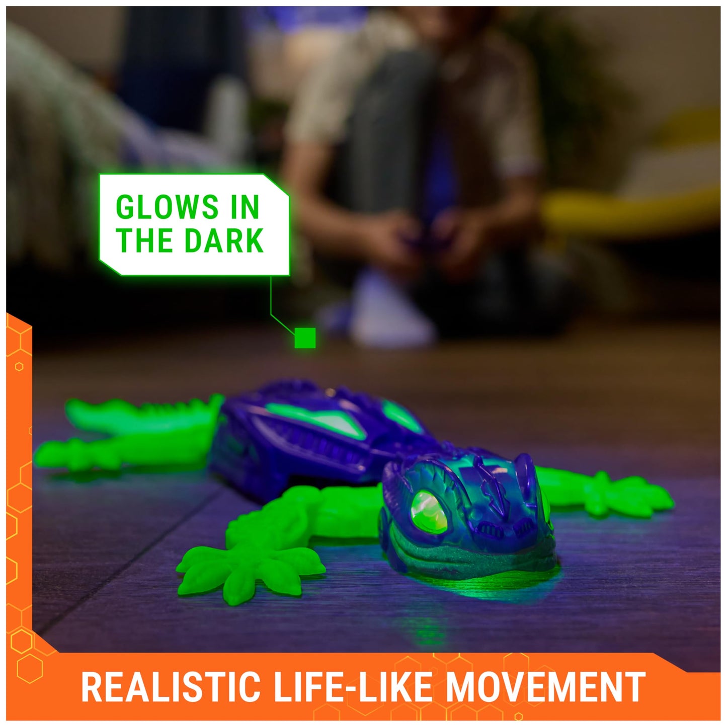 HEX BOTS Glow-in-The-Dark Gecko, Rechargeable Remote Control Robot Kids Toys, Climbs up Walls for Prank Toys & Games, RC Robot for Boys & Girls Ages 4 & Up