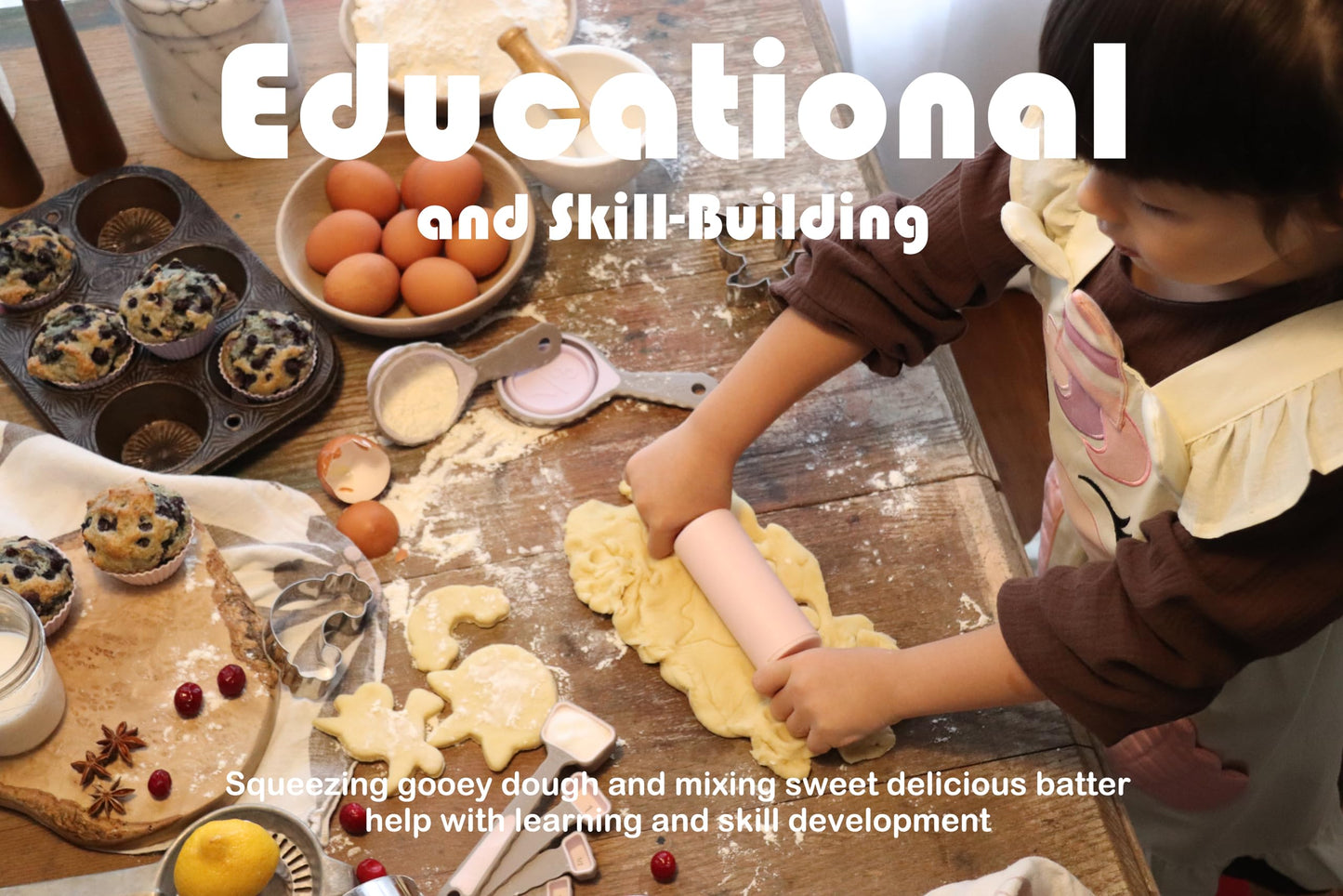 Baker Buddy Unicorn Kids Real Baking Set with Storage case, Real Working Utensils, Cookie Cutters, and Baking Supplies, Beautiful Unicorn Apron for Kids.