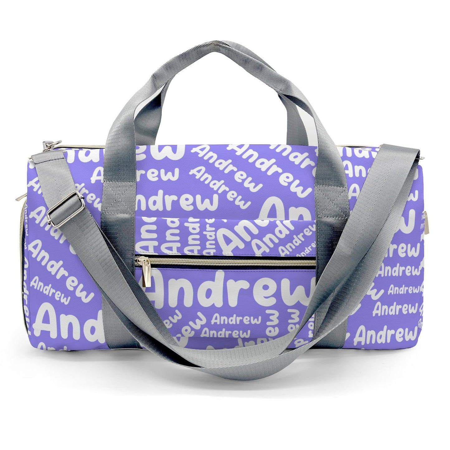 Customized Travel Duffel Bag with Name Weekender Overnight Bags Light Purple Personalized Sports Gym Bag Waterproof Luggage Bag for Women