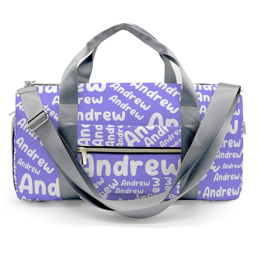 Customized Travel Duffel Bag with Name Weekender Overnight Bags Light Purple Personalized Sports Gym Bag Waterproof Luggage Bag for Women