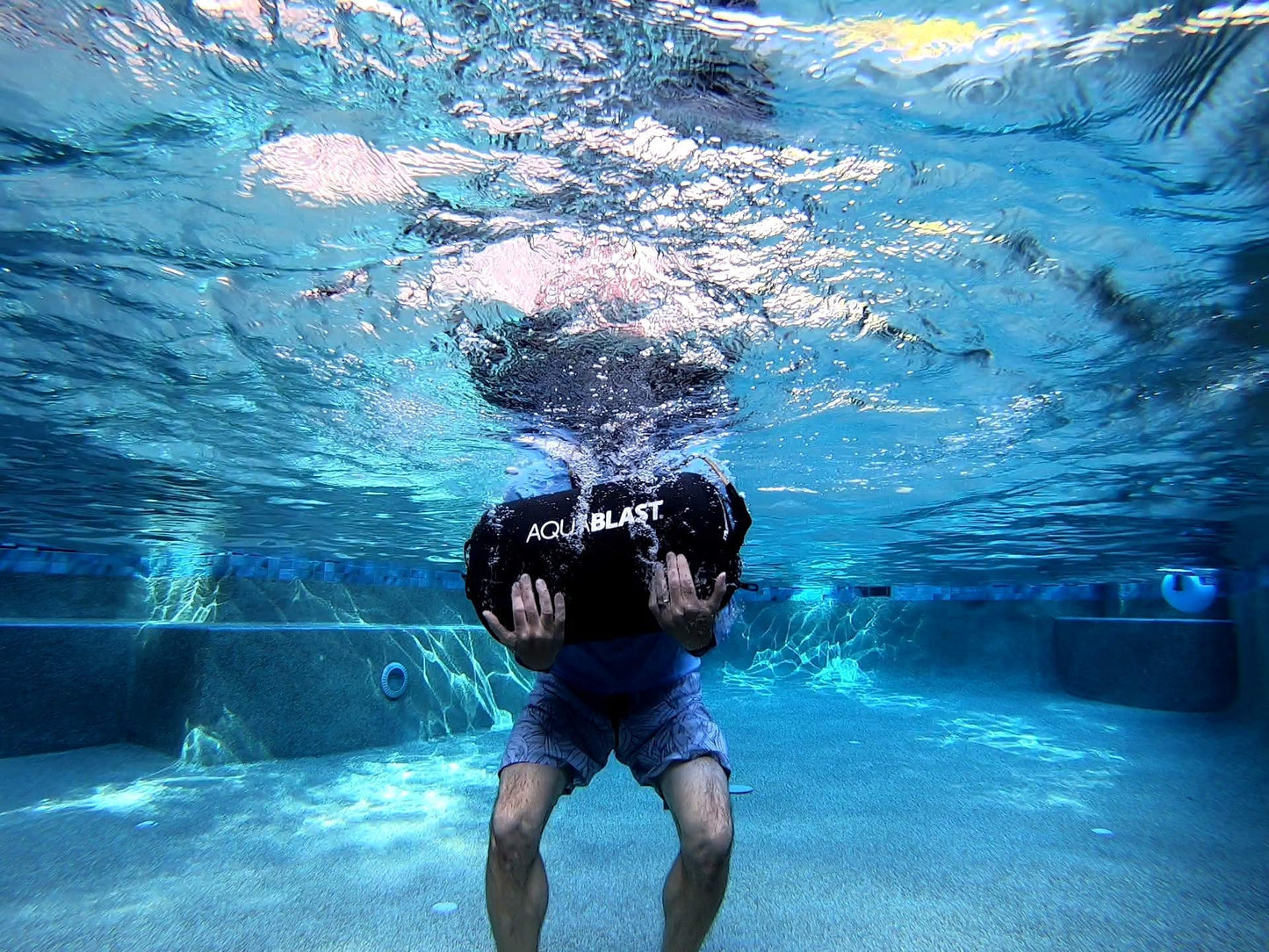 Aqua BLAST 25 Liter Portable Fitness and Punching Bag for Swimming Pools for a Total-Body, Low-Impact Workout Using Water Resistance & Weight; Sets Up in 30 Seconds & Take It Anywhere