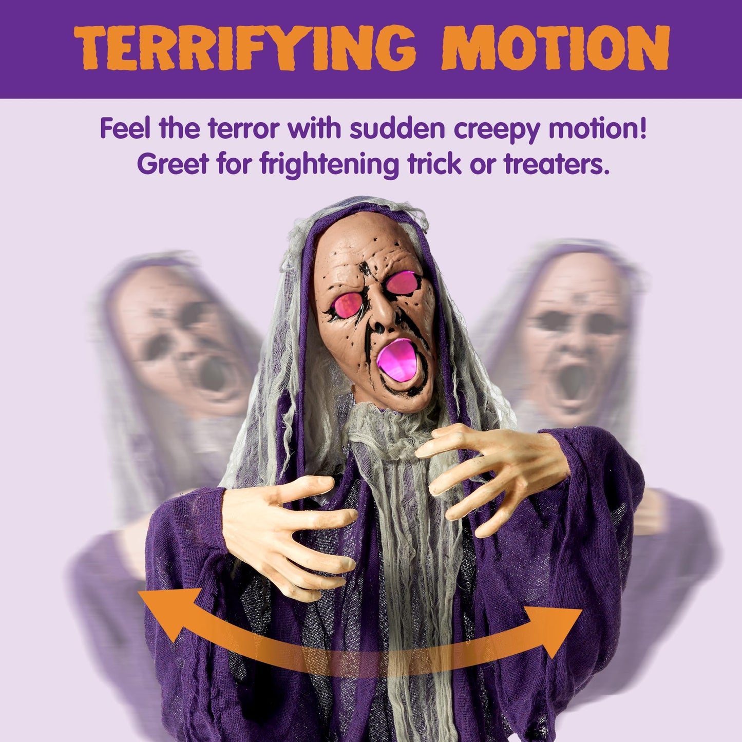 JOYIN Halloween Decorations Outdoor Animatronics Groundbreaker Zombie, Animated Halloween Outside Zombies Decor, Light-up Talking Groundbreaker with Shaking Body, Haunted House Lawn Graveyard Decor