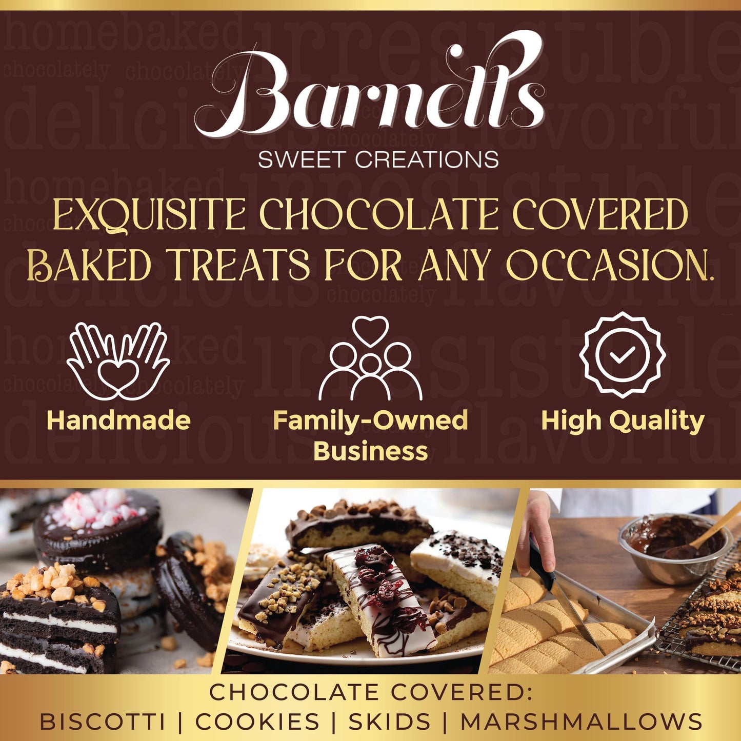Barnetts 12 Chocolate Biscotti Gift Basket, Gourmet Cookies Gifts for Food Delivery, Ideas for Dad, Husband, Brother, Son, Grandfather, Girlfriend, Grandmother, Daughter, Mother