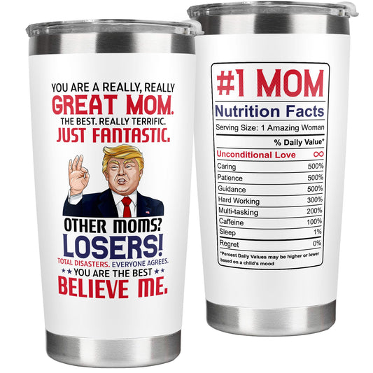 UMACVN Gifts for Mom from Daughter Son - Christmas Gifts for Mom Wife - Birthday, Christmas, Valentines Day Gift for Moms - Gift for Mama, Moms, Mother - 20 Oz Stainless Steel White Tumbler