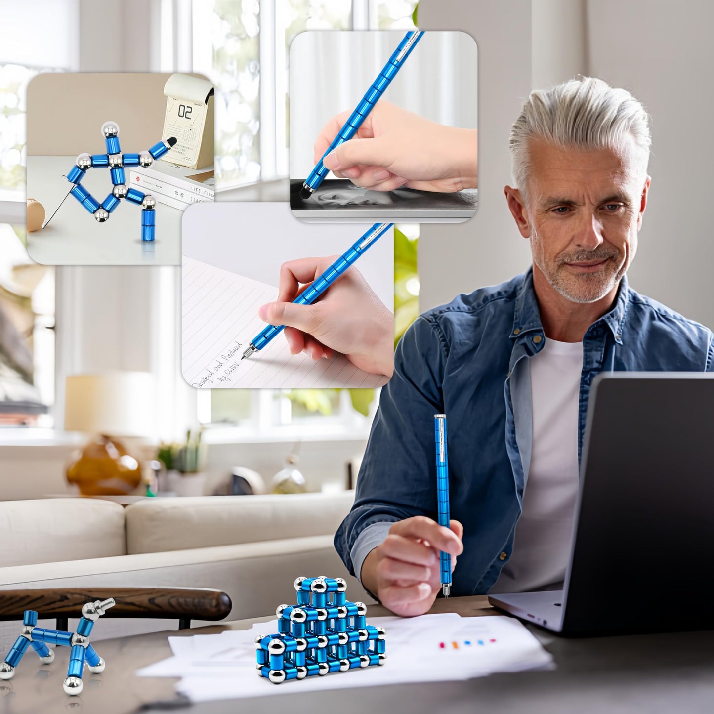 Felikray Magnetic Fidget Pen Toys for Adults Teens Cool Birthday Gifts for Young Men Unique Gifts for Teenage Boys Novelty Christmas Stocking Stuffers Gadget for Men Teen Boy Personalized Gifts