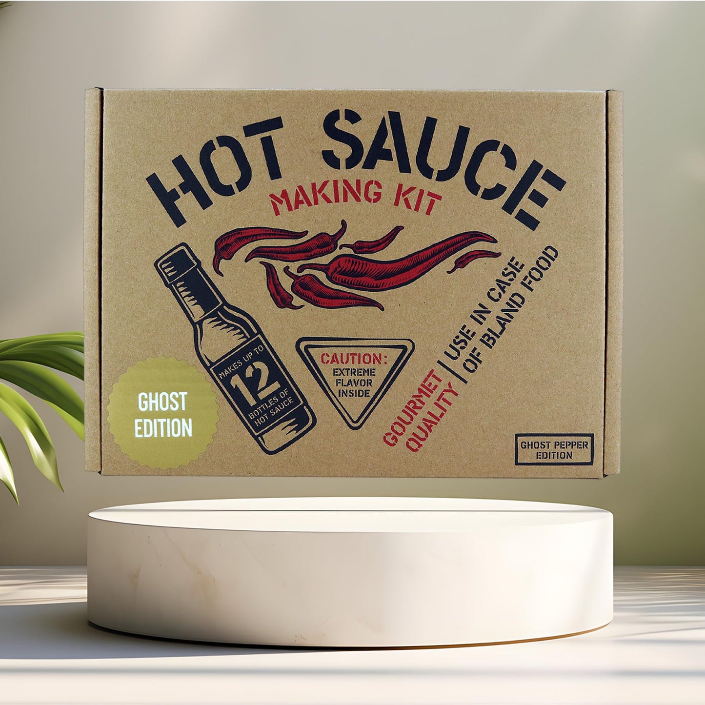 Deluxe Hot Sauce Making Kit, Ghost Pepper Edition, Gourmet Spice Blend, 3 Bottles, Fun Labels, Make your own, DIY, for Dad, Grandpa, Papa, Secret Santa. (Deluxe Ghost Pepper Kit)