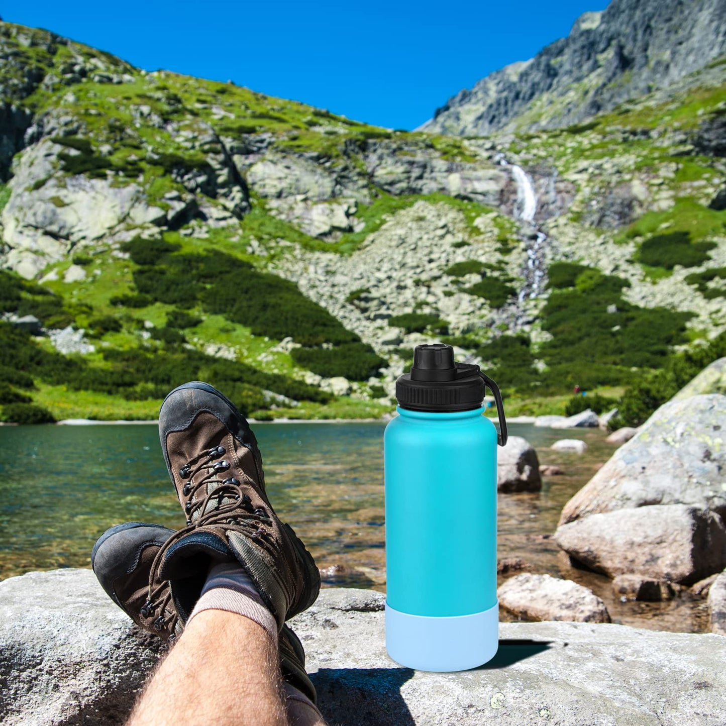 DBIW Boot for Hydro Flask 12-24 OZ Water Bottle/Stanley Tumbler, Bottom Boots for Hydroflask Sports Water Bottles, Silicone Bottom Cover Sleeve (Starfish, Fits Stanley Cups + Hydro 12-24 oz)