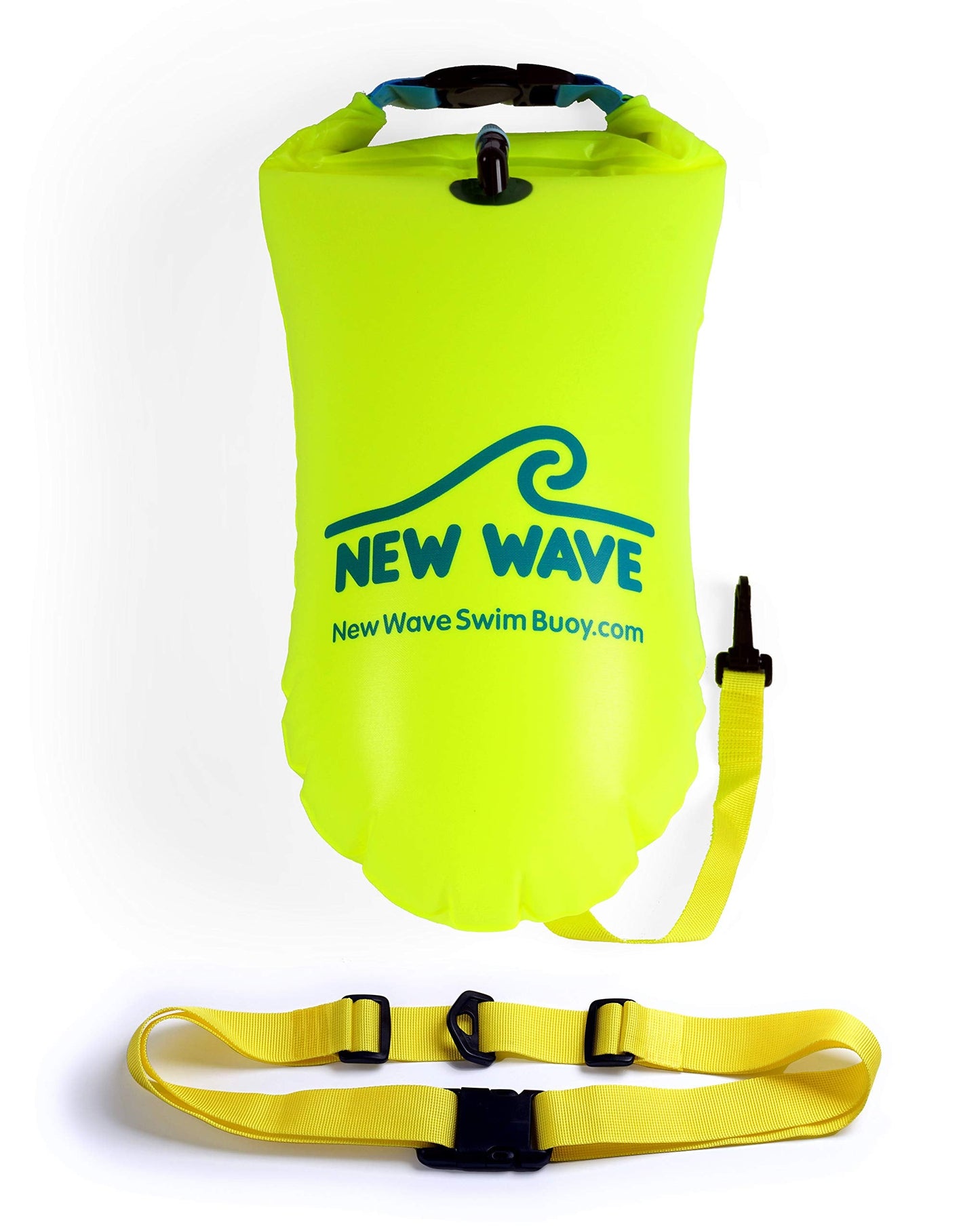 New Wave Swim Buoy - Swim Safety Float and Drybag for Open Water Swimmers, Triathletes, Kayakers and Snorkelers, Highly Visible Buoy Float for Safe Swim Training (15 Liter - Medium)