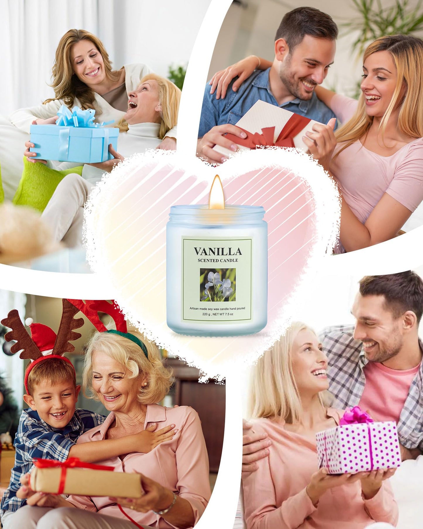 GITRANG 4 Pack Vanilla Candle Set, 30 oz 200 Hour Home Aromatherapy Jar Candles, Long Lasting Aromatherapy Candles for Bedrooms Yoga Rooms Lounges Gardens Patios Balconies and Camping