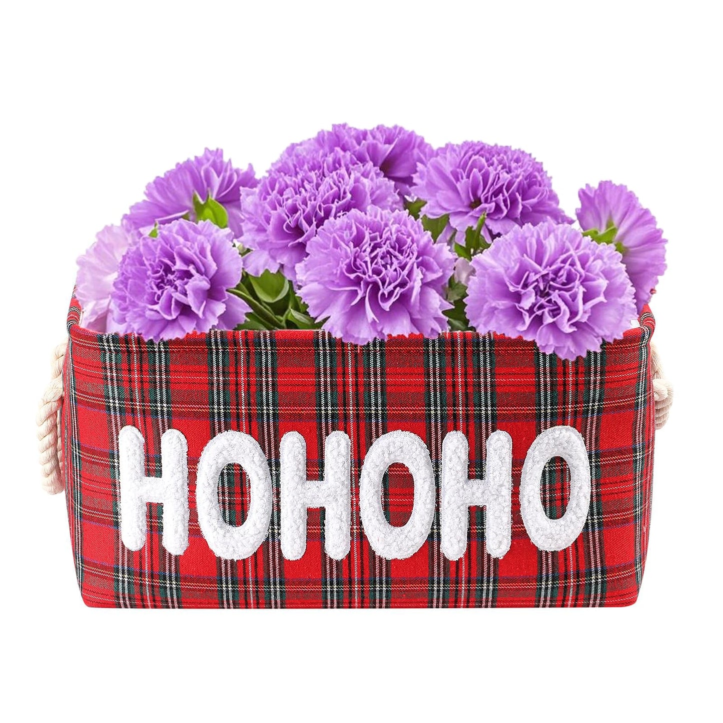 Christmas Gifts Baskets Empty Farmhouse Ornament Box Gift Storage Canvas Organizer Bin for Holiday Storage Organizing Xmas Gifts Baskets for Nursery/Living room, Kids Toy Chest, Large