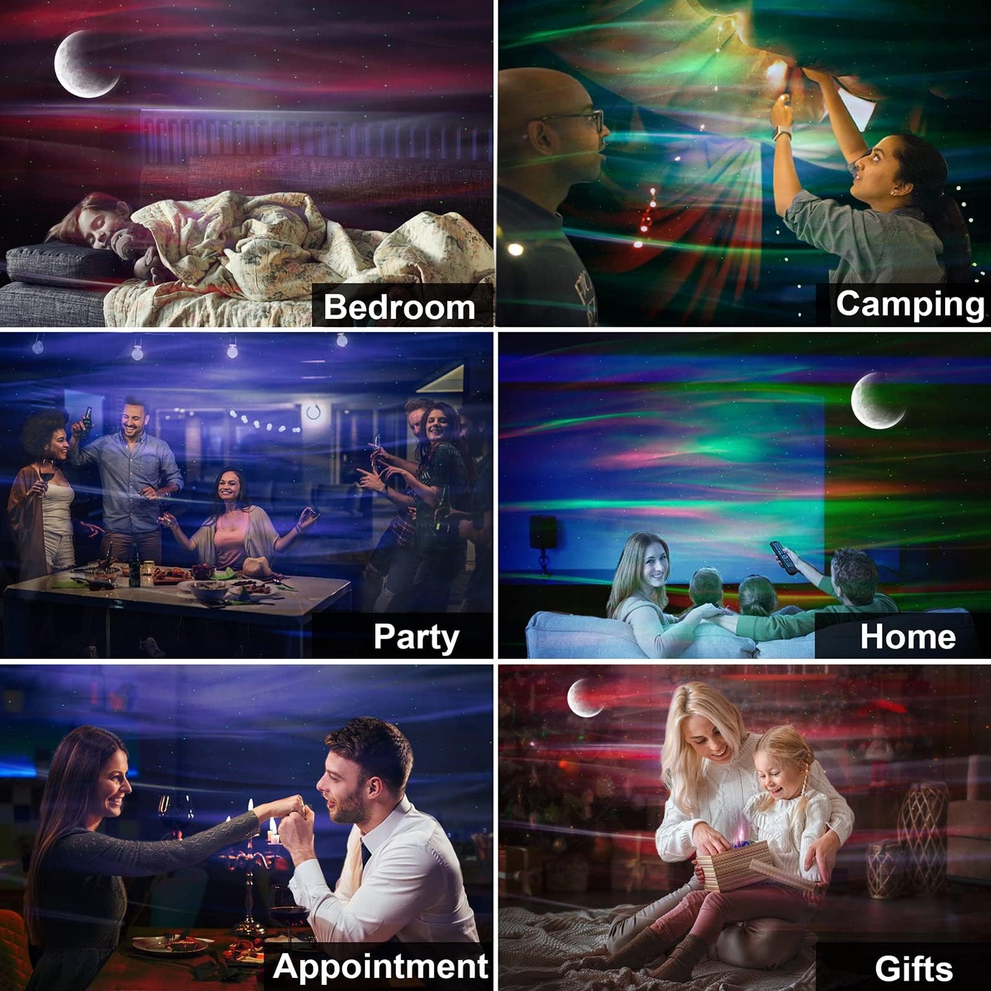 Cadrim Star Projector with Bluetooth Speaker Remote, Galaxy Projector Northern Lights Aurora Projector with Moon Star, Night Light Projector for Bedroom, Home Theater, Kids Adults Game, Room Parties