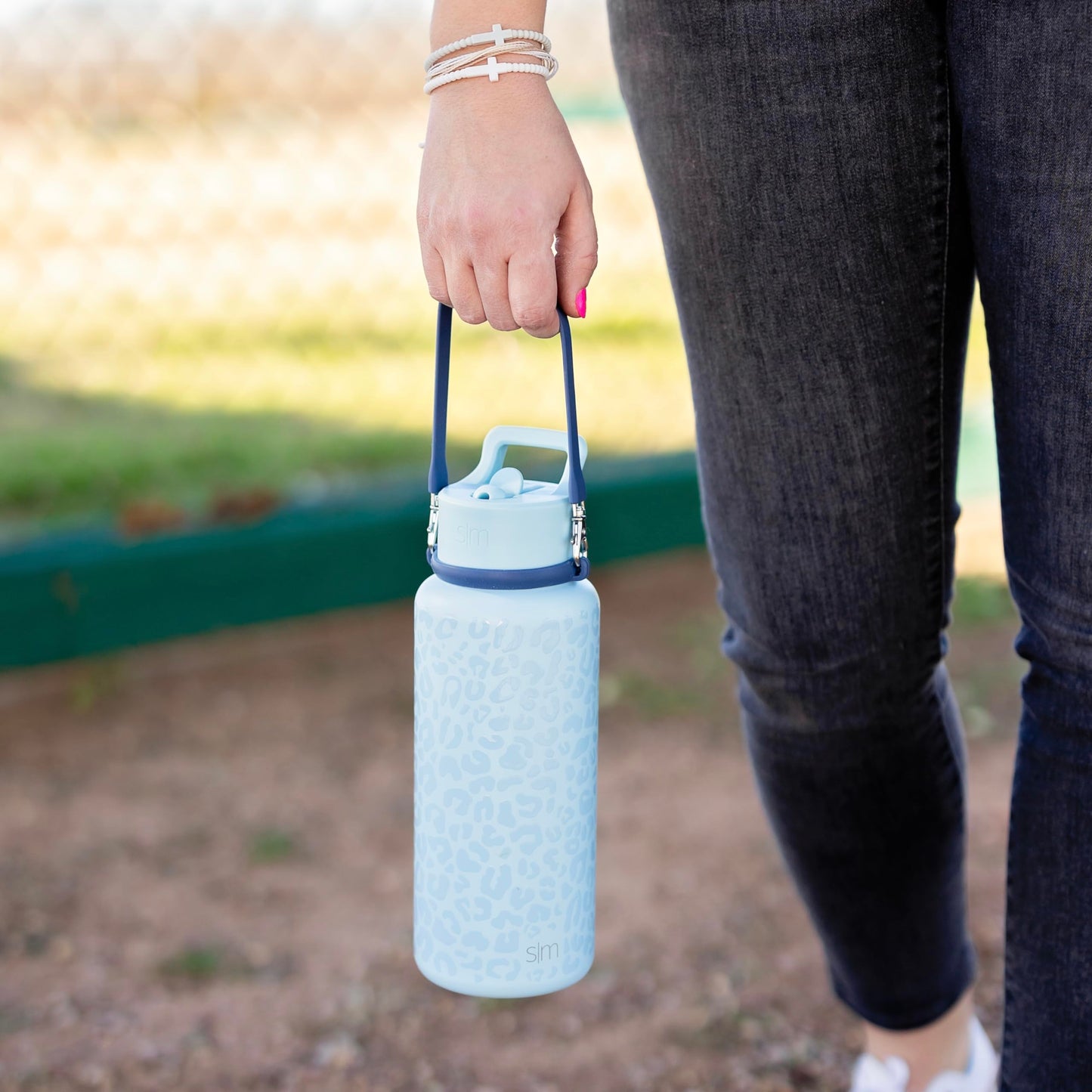 Ryan & Rose Water Bottle Handle - Silicone Water Bottle Sling, Carrier, Holder with Strap Compatible Stanley Cup Accessories (Flat Captain)