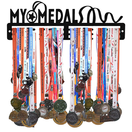 SEHAZ ARTWORKS Medal Hanger Display | Medal Holder Display | Medal Display Hanger | Medal Holder Wall (Holds Upto 30-40 Medals) My Medal Black