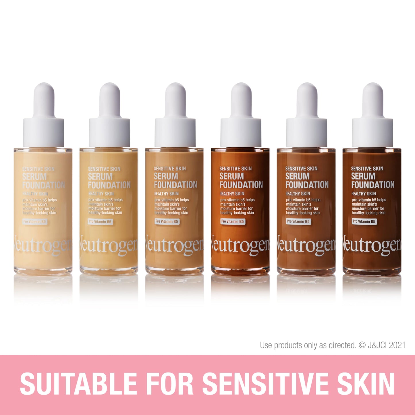 Neutrogena Healthy Skin Sensitive Skin Serum Foundation with Pro-Vitamin B5, Color Correcting & Pore Minimizing Liquid Foundation & Face Serum, Buildable Coverage, Medium 01, 1 oz
