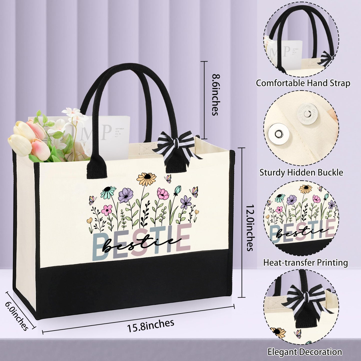 Best Friend Bestie Birthday Gifts for Women, Friendship Gifts for Best Friend Woman, Christmas Mothers Day Valentines Bestie Ideas Presents Basket Set of 6