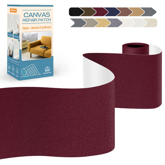 KING MOUNTAIN Canvas Repair Tape,Outdoor Gear Patch, 4×63 Inches,Waterproof,Self-Adhesive for Repairing Boat Covers,Sun Shades,Sofas,Tents,Lounge Chairs,Awnings (Burgundy)