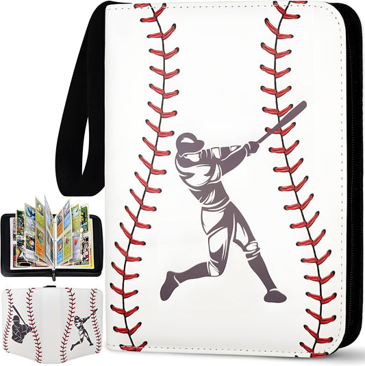 Baseball Card Binder 4 Pocket, 440 Sleeves Baseball Binder for Trading Cards Collection, Baseball Card Organizer, 3 Ring Storage Book, Small Trading Card Album Mini Case, Collector Sports Cards Holder