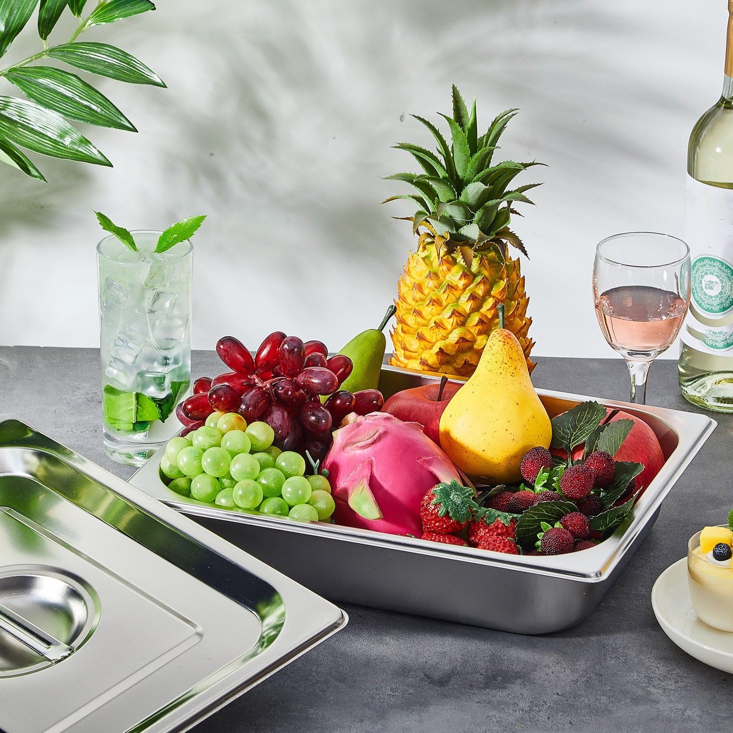 Mifoci Stainless Steam Hotel Pan with Lid, 2-1/2 Inch Deep Steam Table Pan Restaurant Supplies Reusable Anti Rust Catering Storage for Home, Party, Restaurant, Hotel, Buffet(6 Sets,1/2 Size)