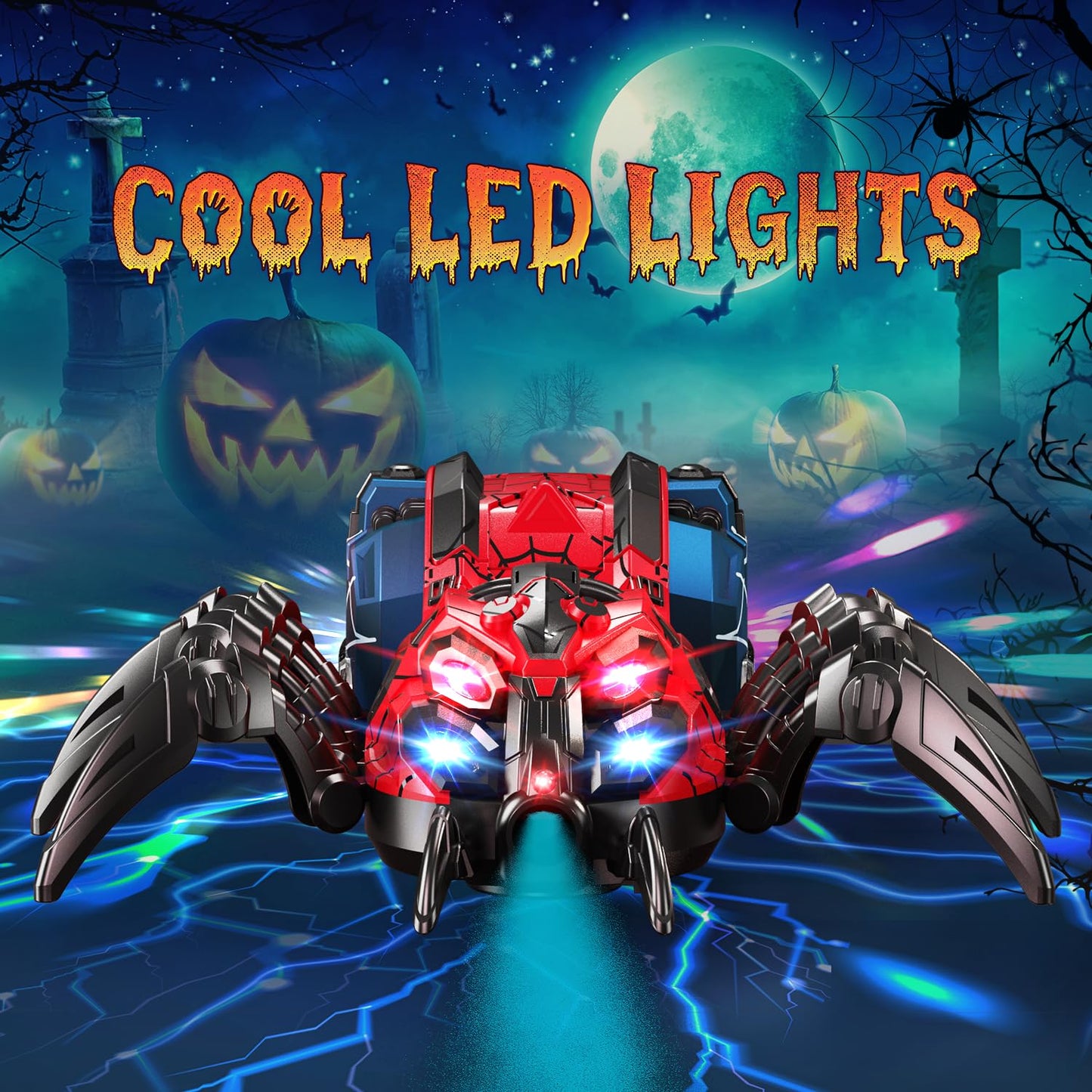 Remote Control Spider, Robot Spider Toy with 2.4 GHz Remote Controller, RC Spider Robot with Spray/Lights/Music, Realistic Spider Gift for Kids Boys, Halloween, Christmas, Holiday Toys for Party Prank