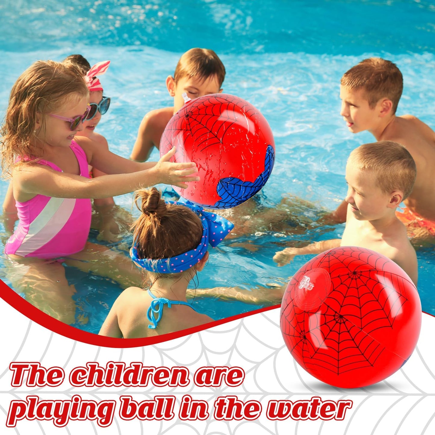 12PCS Spider Web Beach Ball 12 Inch for Kids Summer Pool Party Supplies|Spider Birthday Decorations|Bulk Spider-Themed Party Favors,Beach Games,Class Celebration,Outdoor Activities&Holiday Gift Ideas