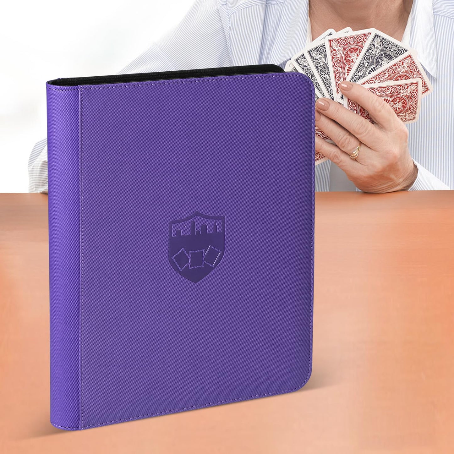 Trading Card Binder 12 Pocket, GERMUN PU Cover Card Binder for 720 Cards, Premium Trading Card Holder Folders, Double Sided Pocket Card Album for MTG, TCG (Purple)