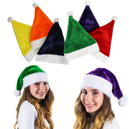 Tigerdoe Dwarf Hats – Gnome Hats – Storybook Character Costumes - Elf Accessories - Santa Hat - Christmas Holiday - Novelty 2 Pack (6 Pack Colorful Santa Hat)