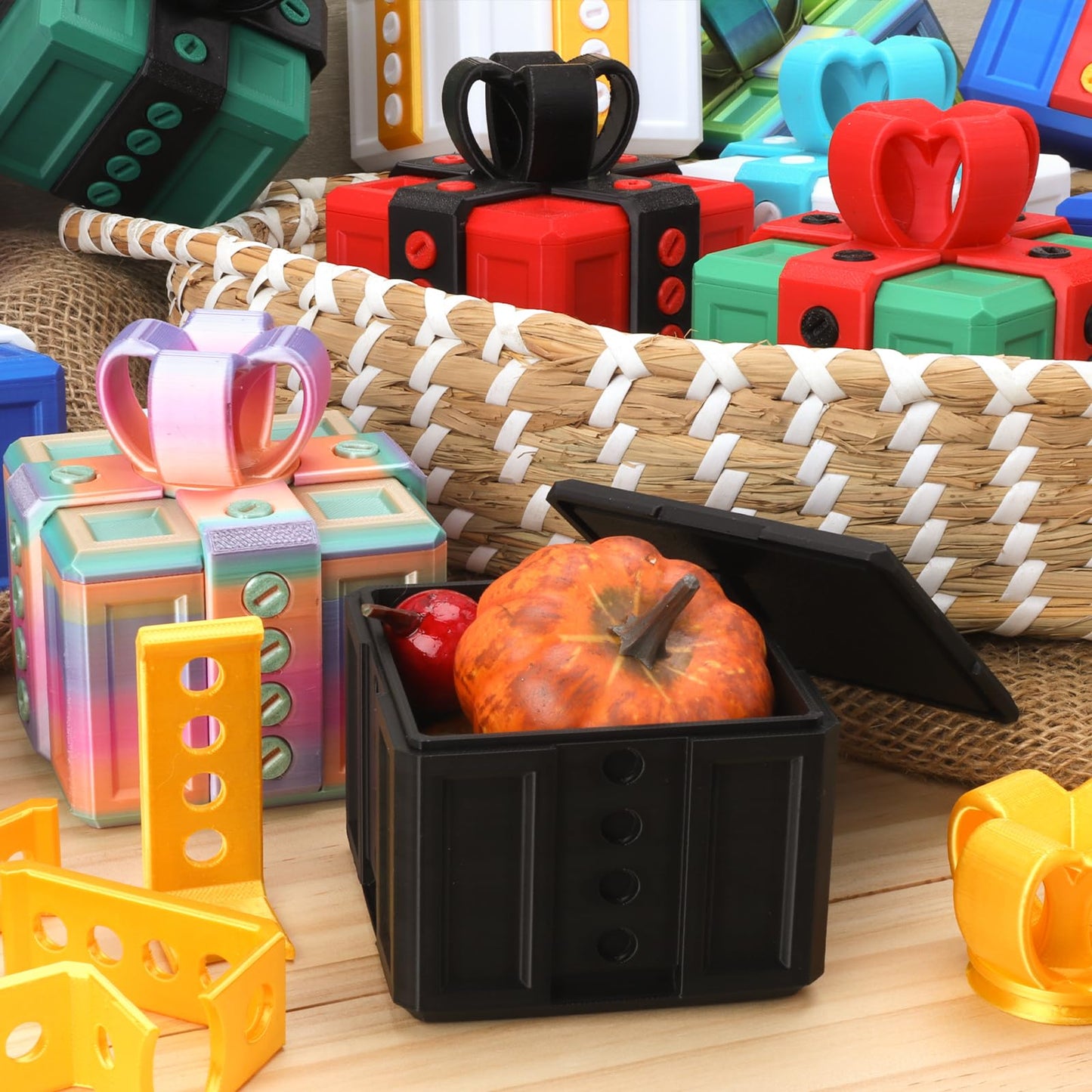 critigulf annoying kids Christmas gifts funny gift box for money and card holder.large gag prank case with screws. (black red)