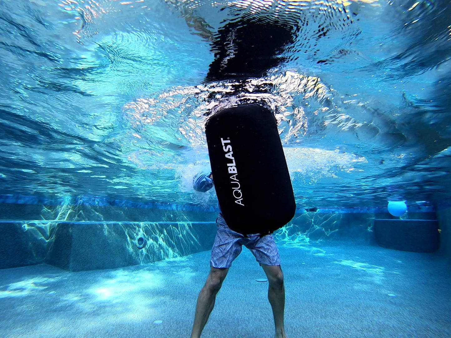 Aqua BLAST 25 Liter Portable Fitness and Punching Bag for Swimming Pools for a Total-Body, Low-Impact Workout Using Water Resistance & Weight; Sets Up in 30 Seconds & Take It Anywhere