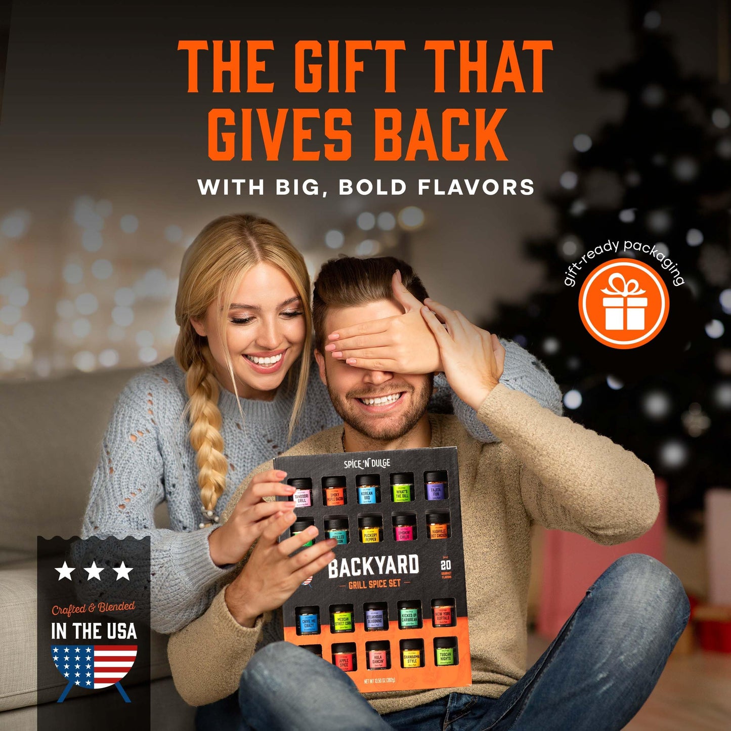 Grilling Spice Set Grill Seasoning Gifts, 20 Unique Spices and Seasonings Jars Gift Set, BBQ Gifts For Men, Dad, Husband, Father, Flavors Like Chili, Cajun, Garlic, Steak, Rub, Herbs, Blend and More