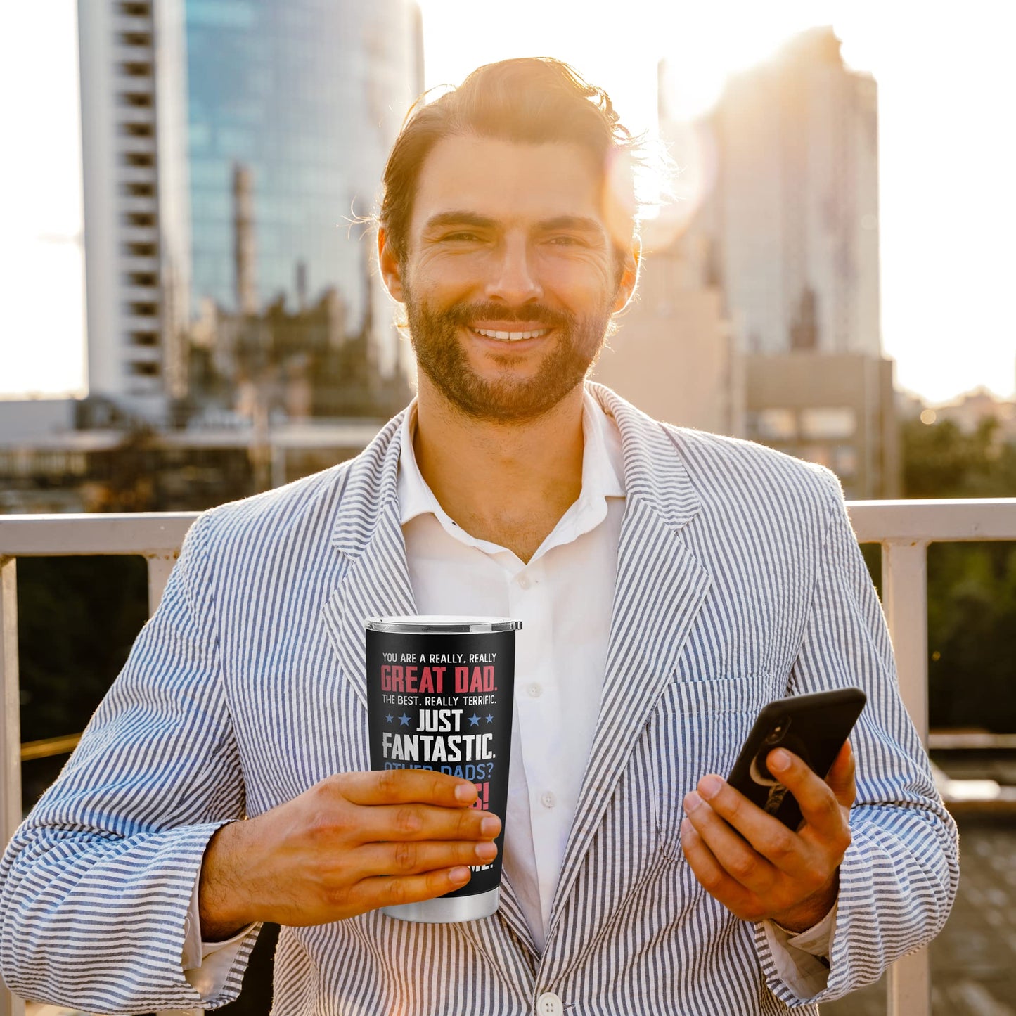 Mocosweeties Gifts for Dad from Daughter, Son - Birthday, Fathers Day, Christmas Gifts for Dad - Christmas Father Gift Ideas - New Papa Daddy Stepdad Gift Ideas for Men - 20 Oz Black Tumbler