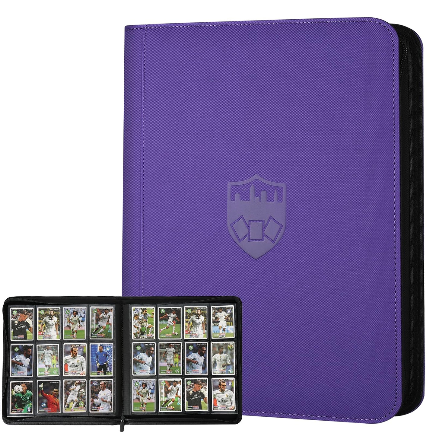 Trading Card Binder 12 Pocket, GERMUN PU Cover Card Binder for 720 Cards, Premium Trading Card Holder Folders, Double Sided Pocket Card Album for MTG, TCG (Purple)