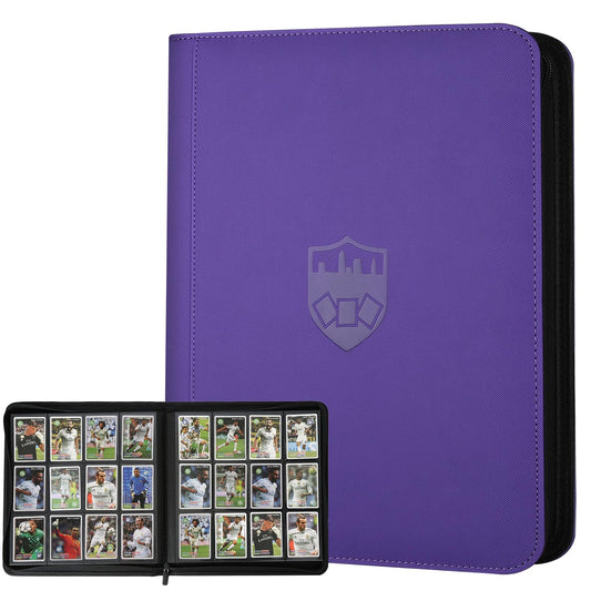 Trading Card Binder 12 Pocket, GERMUN PU Cover Card Binder for 720 Cards, Premium Trading Card Holder Folders, Double Sided Pocket Card Album for MTG, TCG (Purple)