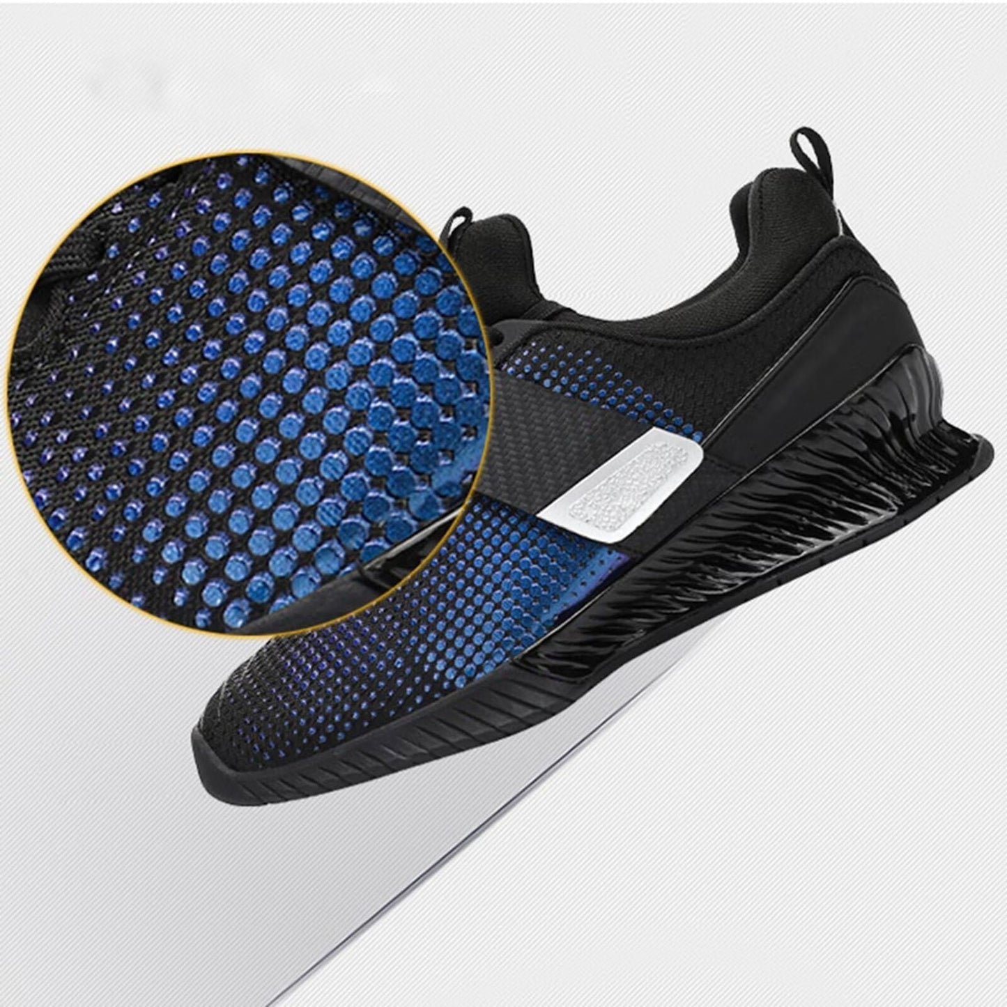 HusSeN Deadlift Shoes for Mens Gym Training Squat Sneaker Powerlifting & Bodybuilding Shoes Fitness Shoes for Weight Lifting Hard Pulling and Weight Training Blue