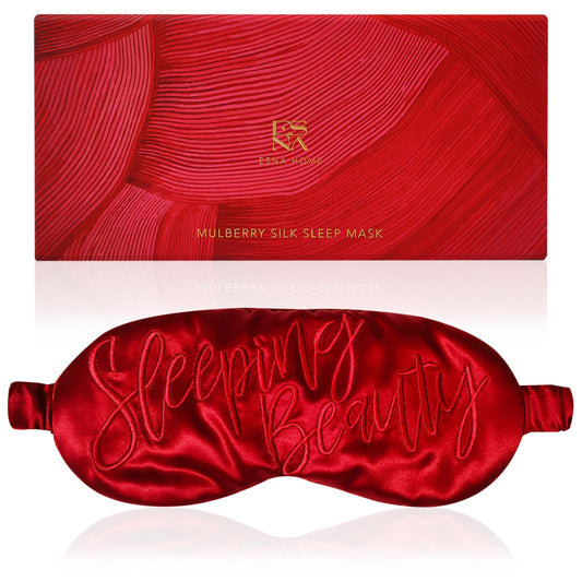 ESNA HOME Luxury Silk Sleep Mask Gift Set | 22-Momme Mulberry Silk Eye Mask | Ultra Comfort | Perfect Present for Her | Luxury Christmas for Women（Sleeping Beauty）