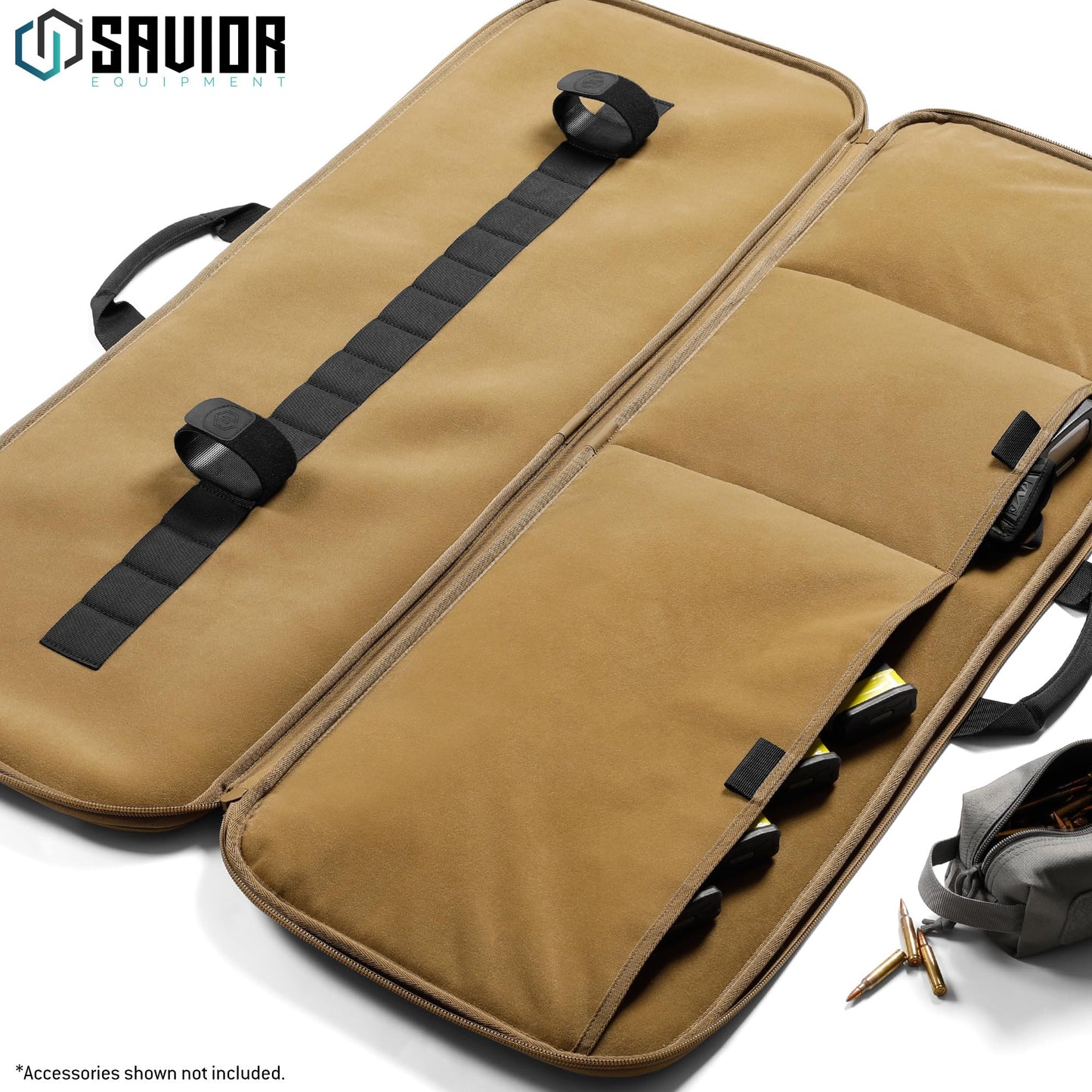 Savior Equipment Specialist Single Long Gun Bag Tactical Padded Soft Case w/Padded Handle Carrier, Adjustable Sling, Dual Lockable Zipper, 42 Inch FDE