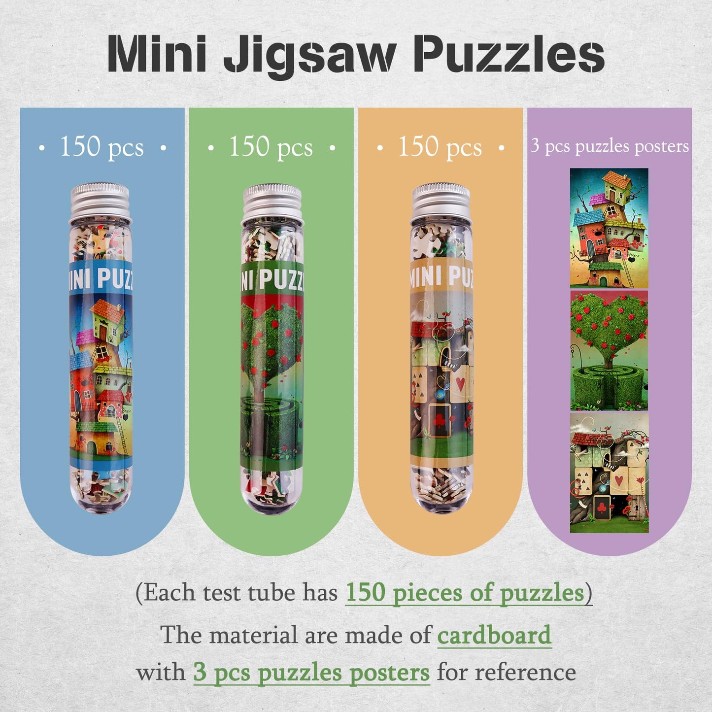 Small Jigsaw Puzzles for Adults Challenging Puzzle Small Puzzles Mini Jigsaw Puzzles for Teens 150 Pieces Micro Tiny Puzzle Tree Heart Maze Landscape Scenery Travel Puzzles 6 x 4 inch 3 Packs