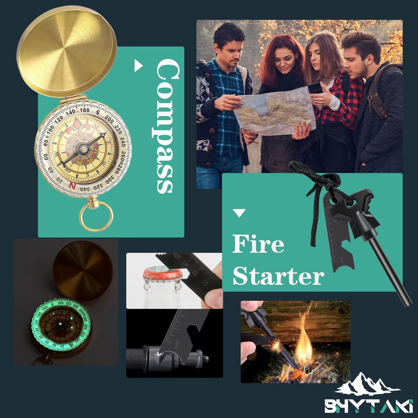 Survival Kits 37 in 1, Gifts for Men Dad Husband Valentine's Day, Emergency Survival Gear and Equipment, Camping Hiking Outdoor Adventure Cool Gadgets