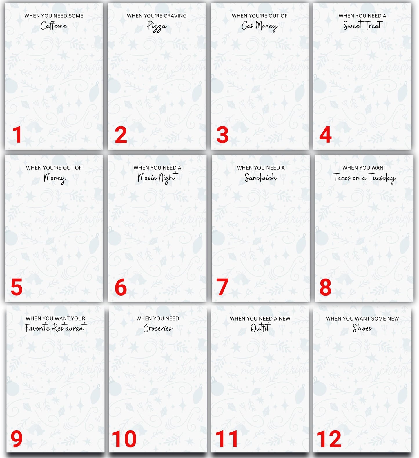 Christmas Gift Card Book