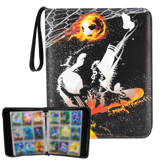 MaoKea Card Binder For Card 4-Pocket Sleeves with 440 Cards Holder,Game Collection Binder Card Holder Of Fit for TCGcard album,game card Yugioh Trading Sports Cards (9 Pocket Football 6)