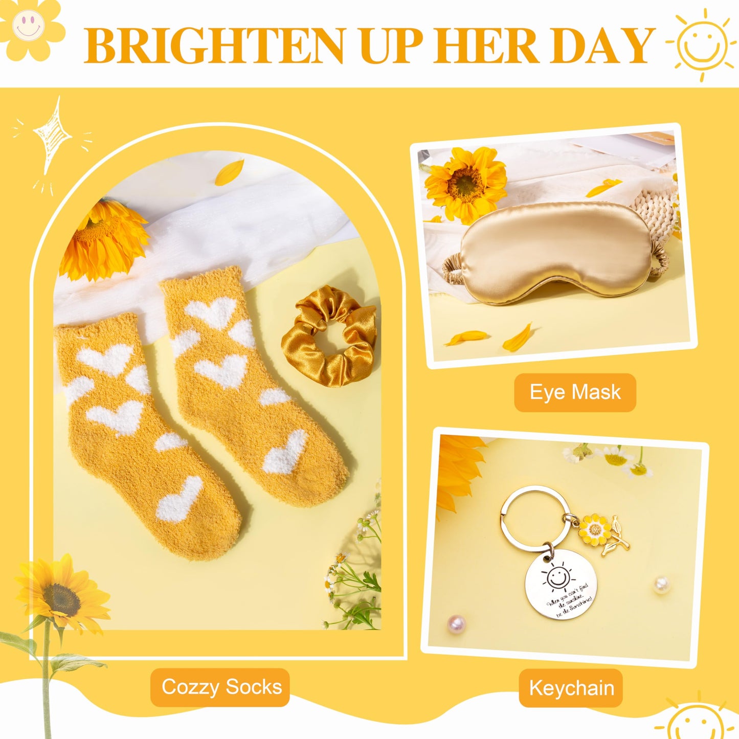 EIRNAY Gifts for Women, Unique Birthday Gifts for Women 11pcs Get Well Soon Sending Sunshine Gift Basket Cheer Up Box for Her, Best Friends,Mom,Sister, Wife Christmas Basket Gifts