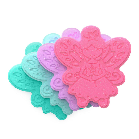 Bentgo® Buddies Glitter Reusable Ice Packs - Slim Ice Packs for Lunch Boxes, Lunch Bags, and Coolers - Multicolored 4-Pack (Fairy)