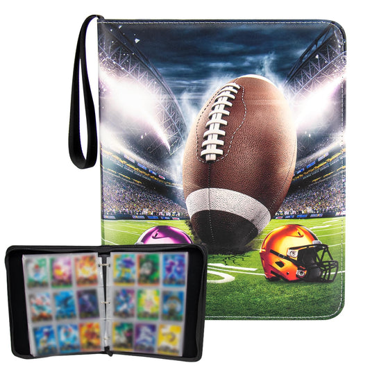 MaoKea Card Binder For Card 4-Pocket Sleeves with 440 Cards Holder,Game Collection Binder Card Holder Of Fit for TCGcard album,game card Yugioh Trading Sports Cards (9 Pocket Rugby 1)
