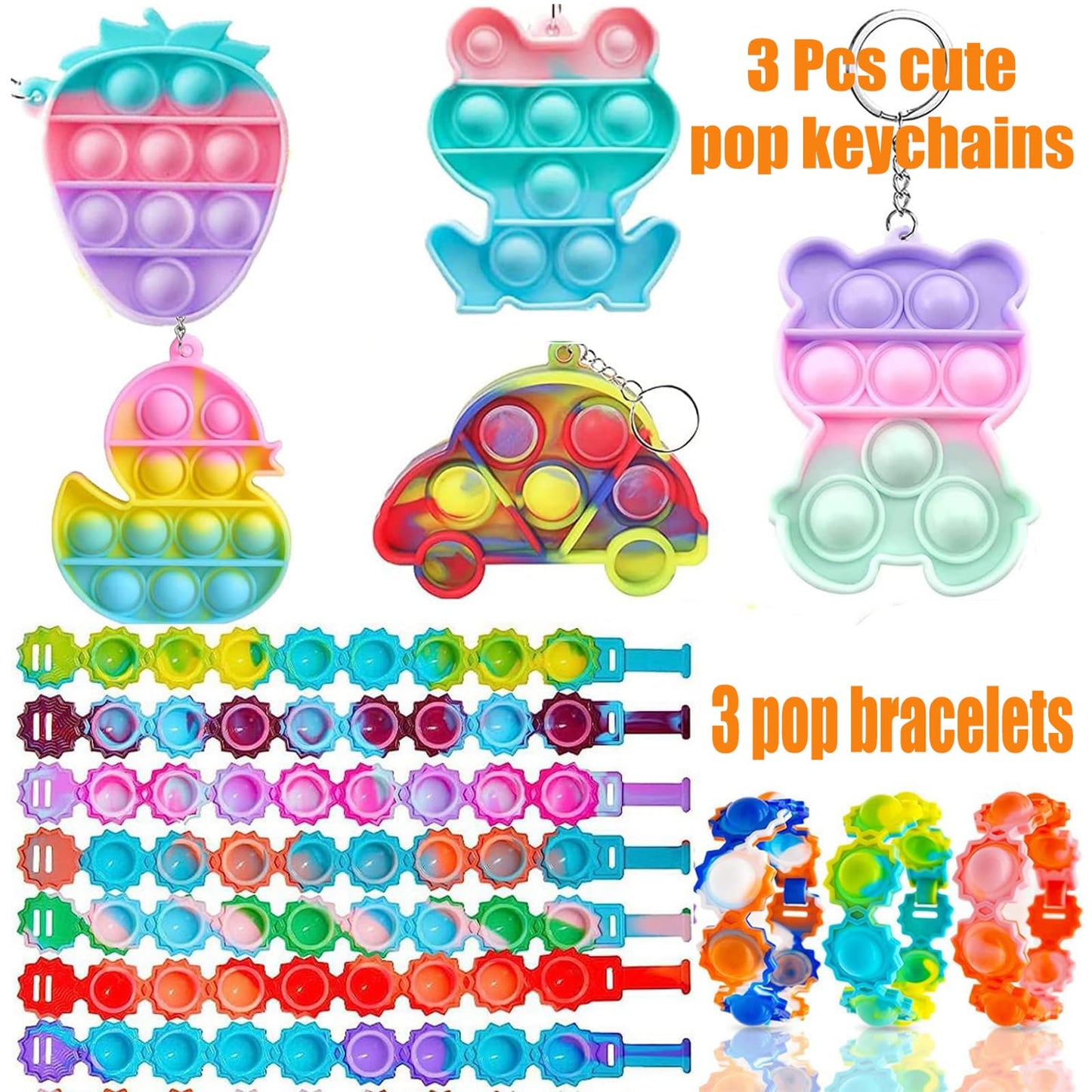 124 PCS Pop Party Favors for Kids, Fidget Treasure Box Toys for Classroom, Pinata Filler, Treasure Chest Carnival Prizes, Goodie Bag Stuffers, Prize Box Bulk Toys for Boys Girls 4-8-12