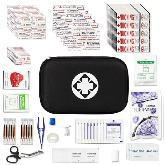 First Aid Kit Emergency Kit Camping Essentials Car-Home Black First-Aid Bag - 277 Piece Emergency Supplies Hiking First Aid Kit for Backpack Survival Kits for Disaster Preparedness YIDERBO