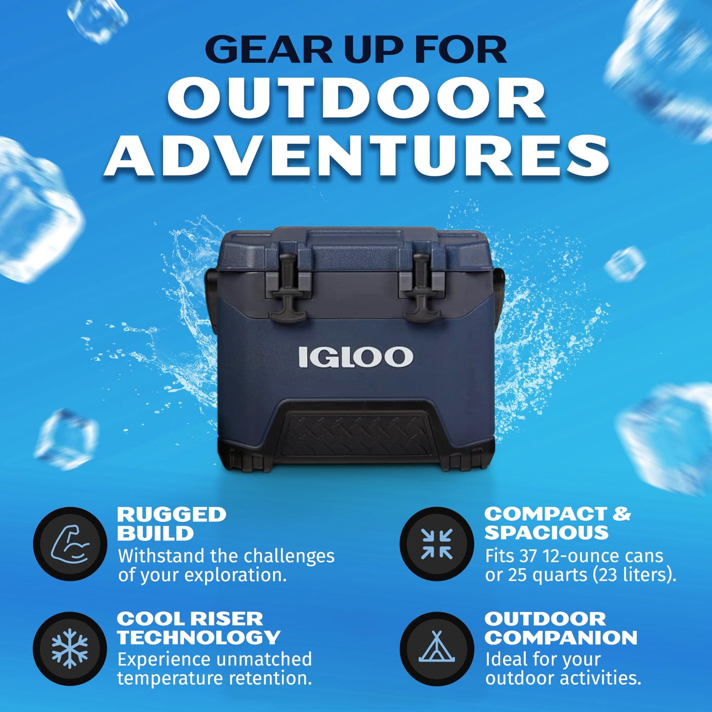 Igloo Heavy-Duty 25 Qt BMX Ice Chest Cooler with Cool Riser Technology