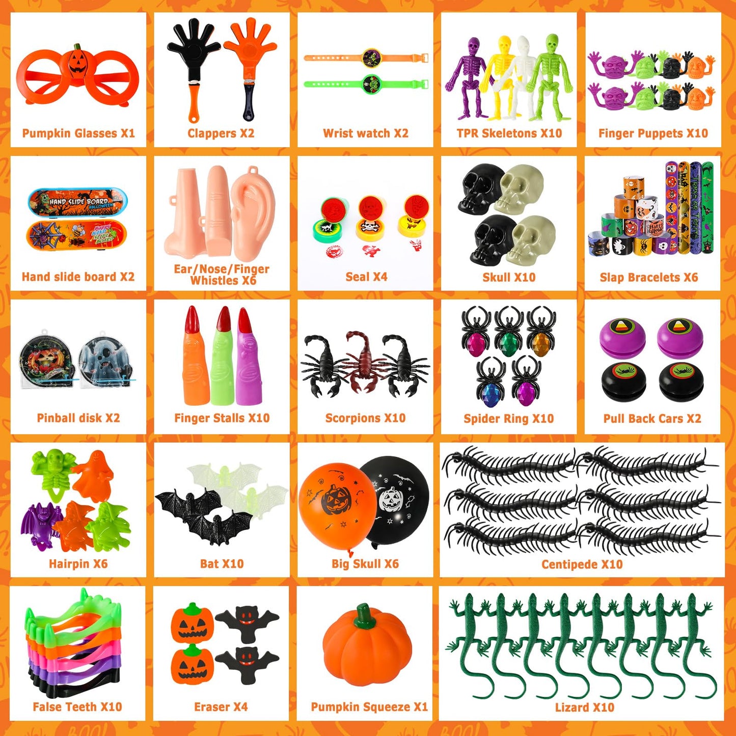 Garma 248Pcs Halloween Party Favors Bulk for Kids, Halloween Goodie Bag Fillers Toys Assortment Prizes Gift for Trick or Treat Fidget Toys Classroom Rewards, Halloween Party Supplies Non Candy Treats