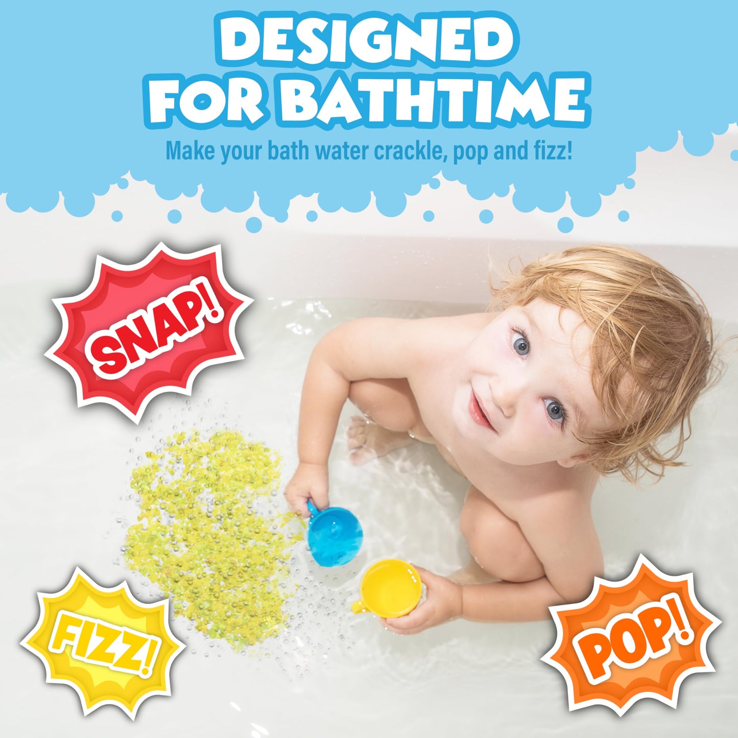 Tub Works® Bath Crackles Bath Toy, Variety 12 Pack | Nontoxic & Fragrance-Free | Makes Bath Water Crackle & Pop for a Unique Kids Bath | Swirl Water for Fizzy Fun | Sensory Kids & Toddler Bath Toys