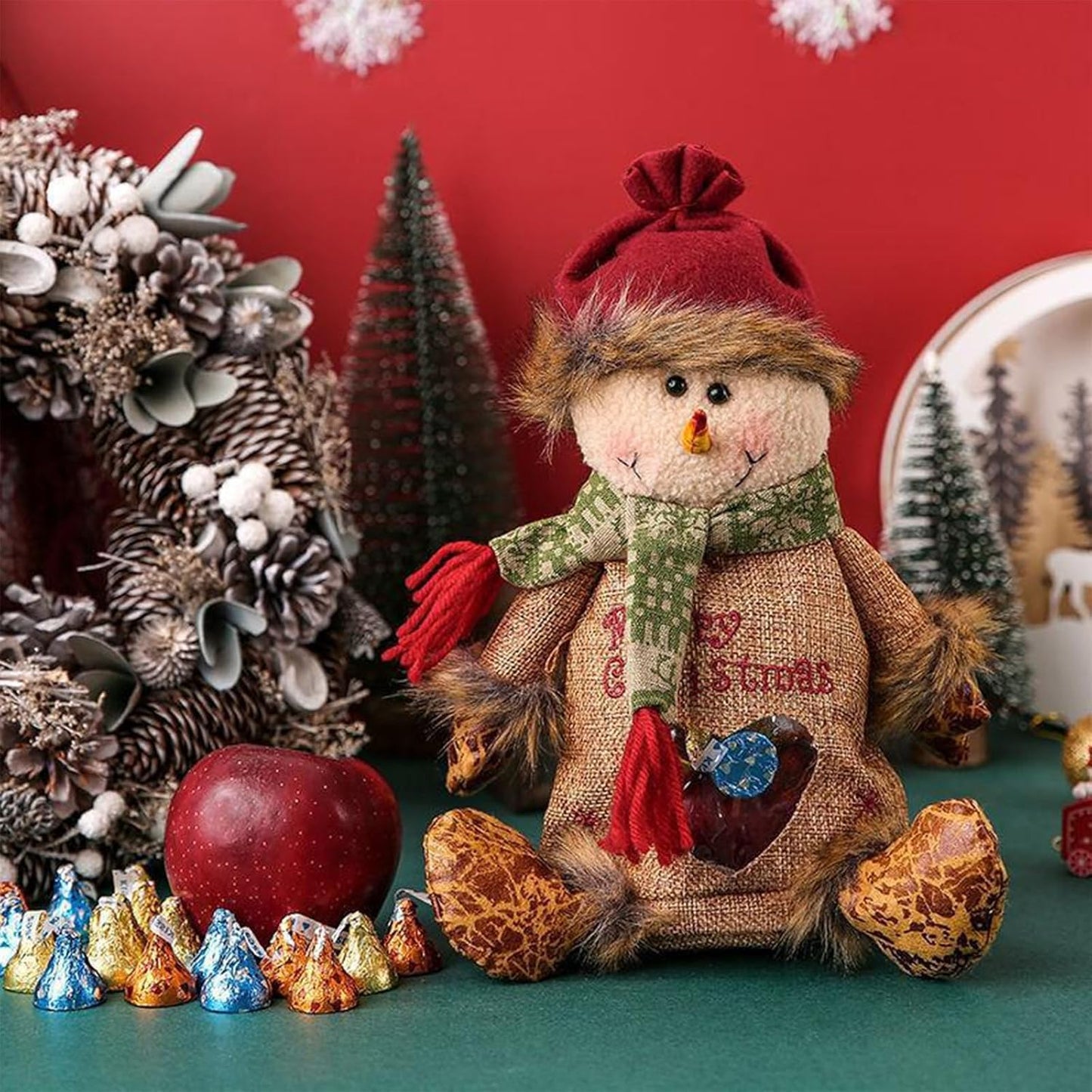 CphZnf Christmas Gift Bags Zipper Design, Christmas Gift Doll Bags, Small Christmas Gift Bags, Christmas Candy Bags, Christmas Bags With Drawstring,Christmas Gift Bags For Party And Festival (6pcs)